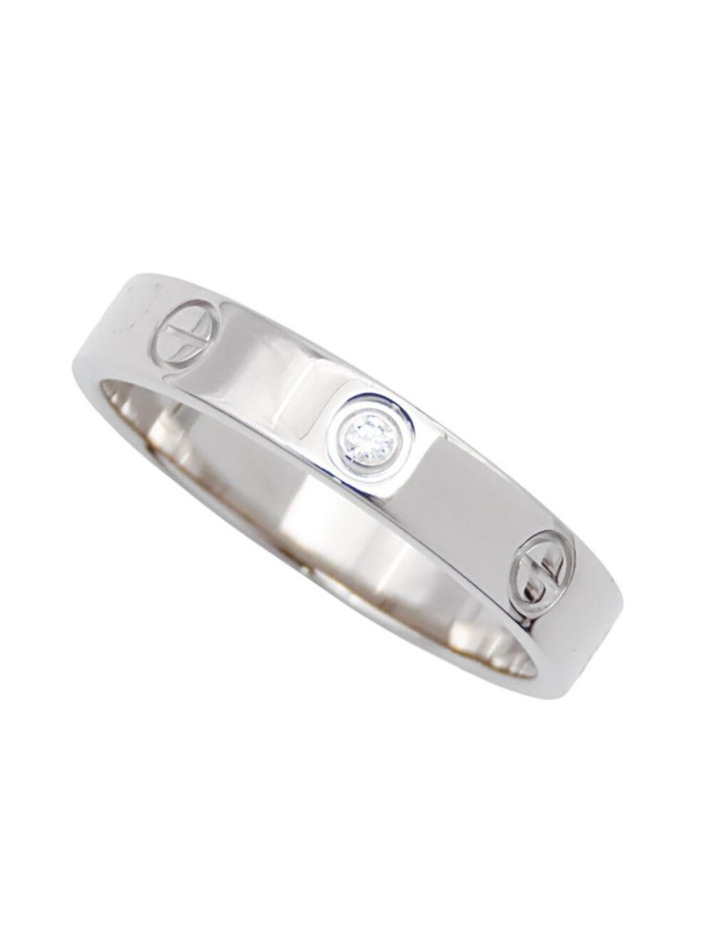 Cartier Mini Love Ring White Gold 18K Diamond 58